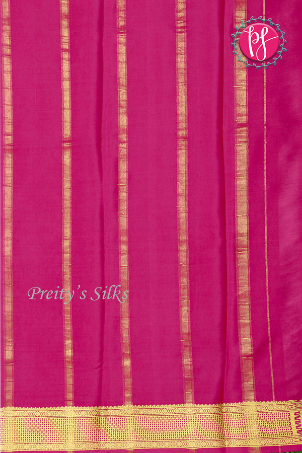 Pure Mysore Crepe Silk Saree-Bottlegreen a-PF82729