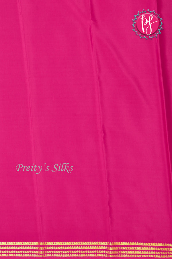 Pure Mysore Crepe Silk Saree-Green And Pink-PA19960