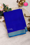 Pure Mysore Crepe Silk Saree-Royalblue And Tealblue-PA19960