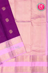 Pure Kanchipuram Silk Saree-Purple And Candy Pink-PA23514