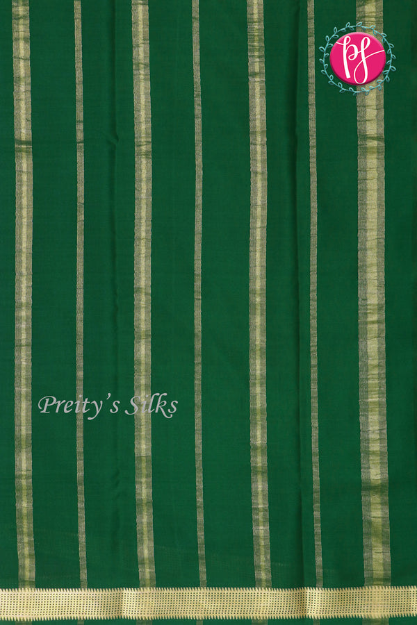 Pure Mysore Crepe Silk Saree -Mejentapink And Bottlegreen-PA09448
