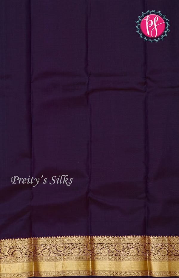 Pure Kanchipuram Silk Saree-Dark Purple-PF59192