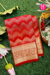 Pure Brocade Kanchipuram Silk Saree-Red-PA27188