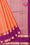 Pure Kanchipuram Silk Saree-Sunset orange And Purple-PA20377