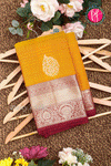 Pure Kanchipuram Silk Saree-Mustardyellow And Red-PA39422