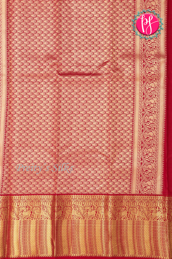 Pure Kanchipuram Silk Saree-Lightpink And Marron-PA23597