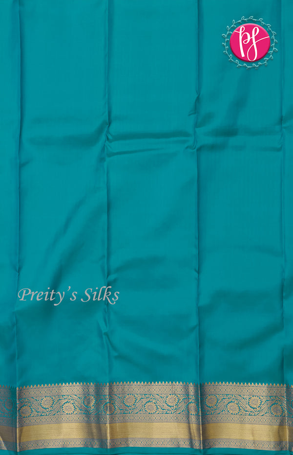 Pure Kanchipuram Silk Saree -Skyblue-PF59189