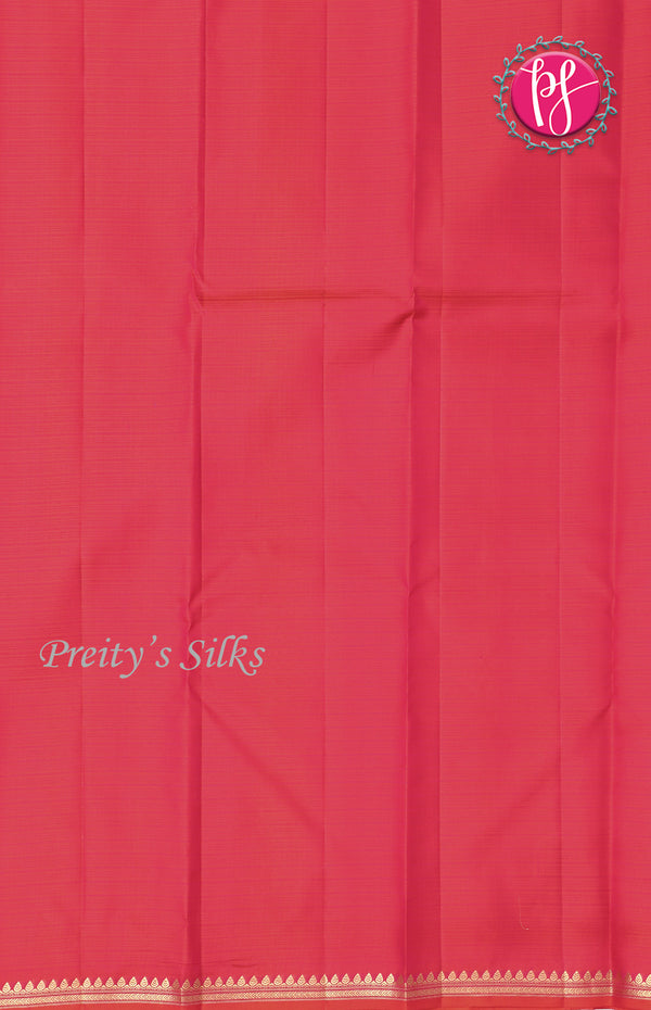 Pure Kanchipuram Silk Saree- Orangish Pink-PF68591