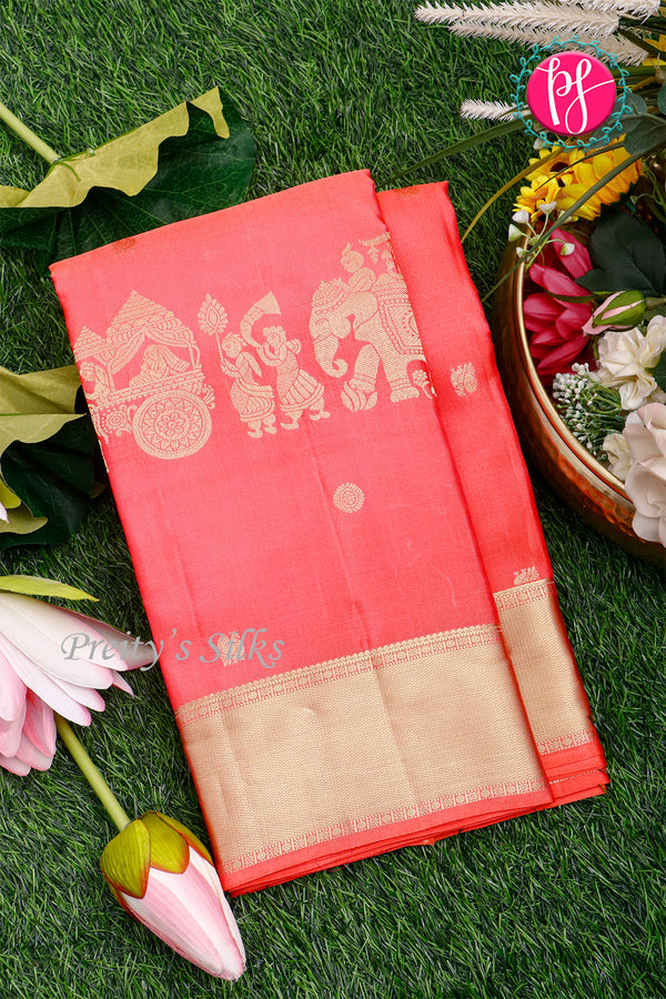 Pure Kanchipuram Silk Saree-Kankambara-PA27256