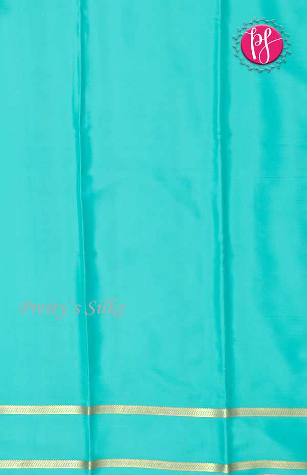 Pure Mysore Crepe Silk Saree With Bentex Border-SkyBlue-PF46790