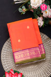 Pure Kanchipuram Silk Saree-Orange-PA27118
