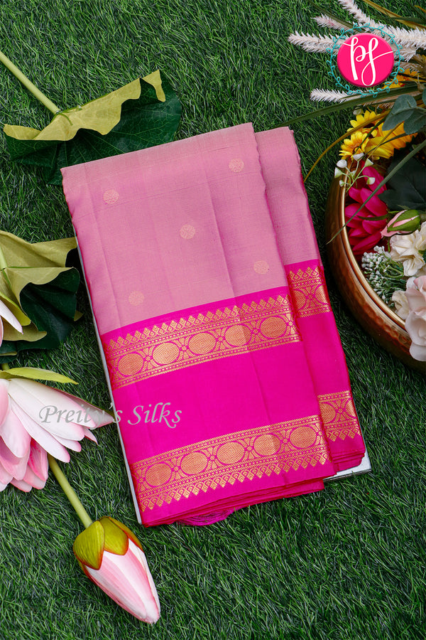 Pure Kanchipuram Silk Saree-Mauvepink And Mejentapink-PA35455