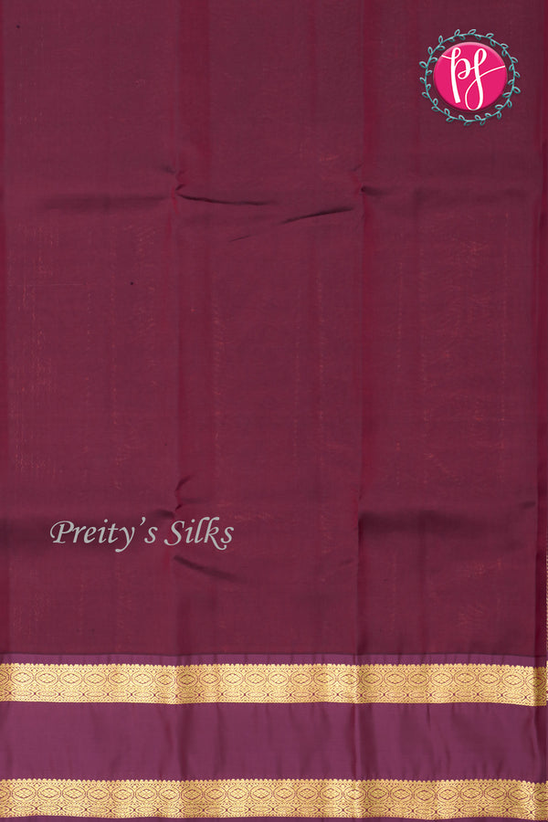 Half Pure Kanchipuram Silk Saree-Honey With Wine-PF81363