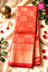 Pure Brocade Kanchipuram Silk Saree-Red-PA24536