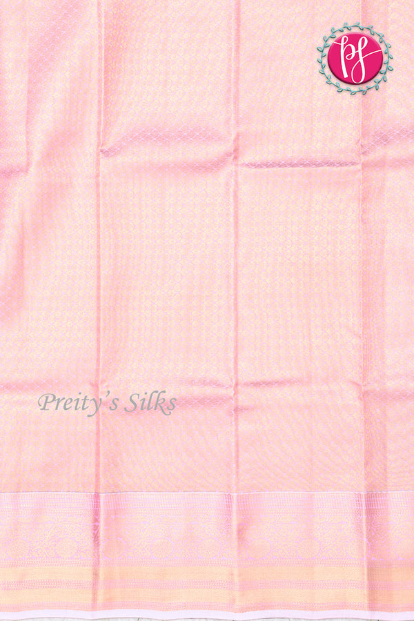 Half Pure Kanchipuram Silk Saree-Purple With Ligth Pink-PF81414