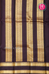 Pure Kanchipuram Silk Saree-Light brown And Darkbrown-PF45411