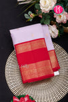 Half Pure Kanchipuram Silk Saree-Pale lavender And Red-PA25919
