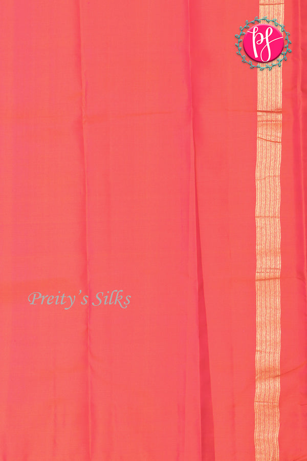 Pure Kanchipuram Silk Saree-Orange-PA20369