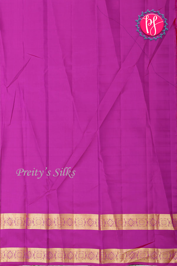 Pure Kanchipuram Silk Saree-Onionpink And Deep Magenta-PA20294