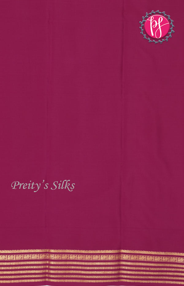 Pure Mysore Crepe Silk Saree-Brick orange And Darkpink-PF66917