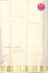 Pure Kanchipuram Silk Saree-Bottle Green With Cream-PF72362