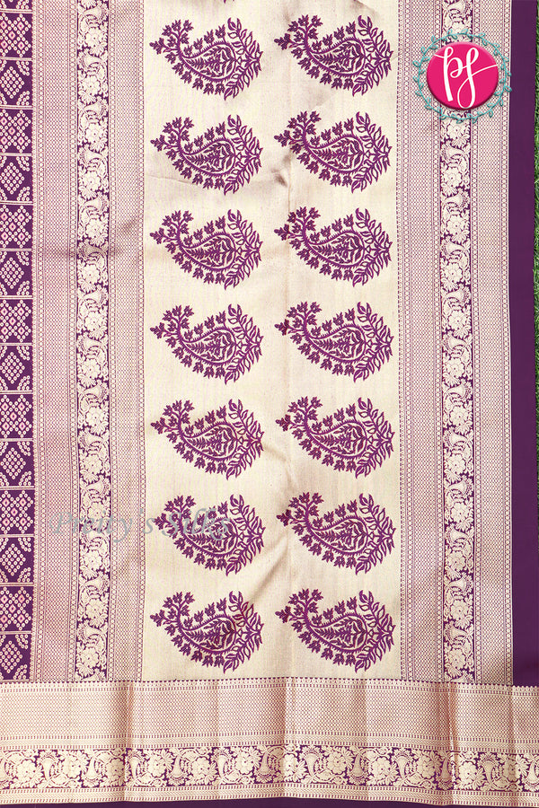 Pure Kanchipuram Silk Saree-Darkpurple -PA04484