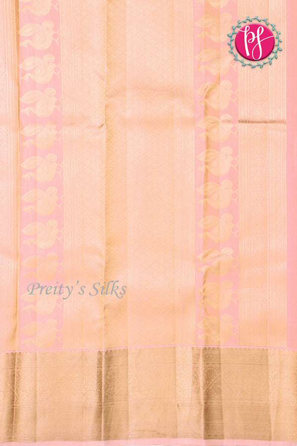 Pure Kanchipuram Silk Saree-Red And lightpink-PF81272