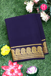Pure Mysore Crepe Silk Saree-Navyblue-PA20648