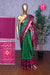 Semi Ikkat Pochampally silk saree-PA03525-Bottlegreen-mejentapink