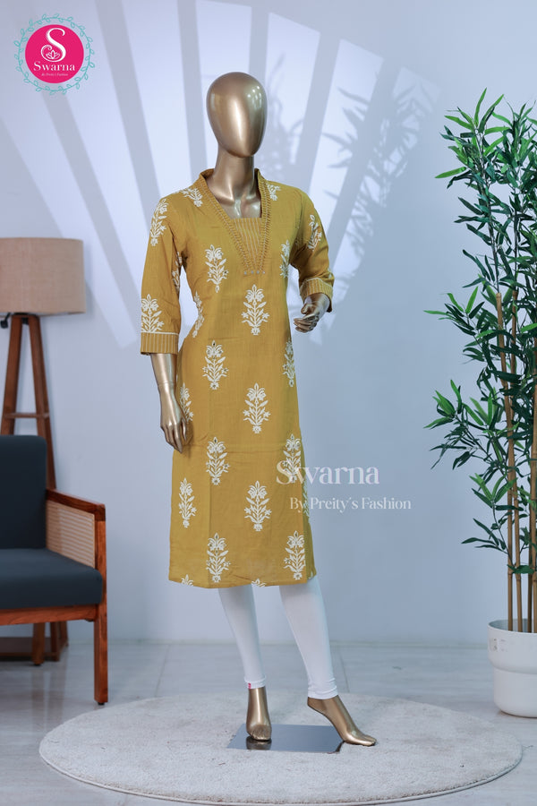 vibrant mustard yellow kurta-SWRM030