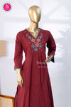 Maroon Blossom Cotton Suit Set- SWRM125