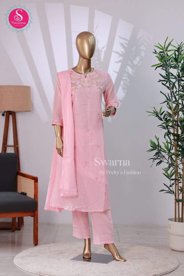 Blush Baby Pink Grace Mul Cotton Suit Set-SWBL209