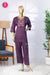 Purple shade Embroidered Cotton Kurti & Pant Co-ord Set-SWRM726