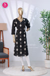 Black Pochampally Ikat Cotton Straight Kurta - SWRM028