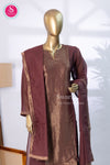 Mocha Glow Mocha Brown Mul Chanderi Suit Set-SWR250