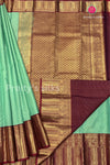 Pure Kanchipuram Silk Saree-Pistagreen And Marron-PA23597
