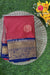 Semi Kanchipuram Silk Saree -DeepRed with Navyblue-PA39339
