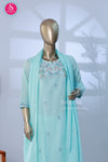 AquaBlueBloom Mul Cotton Suit Set-SWBL208