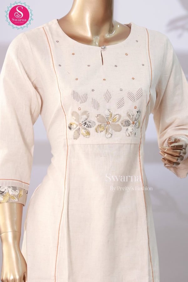 Off-white with golden and floral embroidery-SWRM118