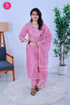 Mauve Pink Thread Work Kurta Set-SWRM697