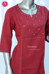 Elegant Red Embroidered Kurta -SWRM008