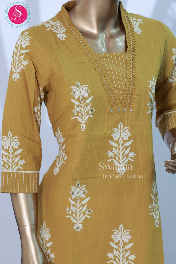 vibrant mustard yellow kurta-SWRM030