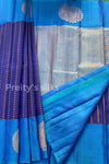 Pure Kanchipuram Silk Saree-Blue And Lightblue-PA51205