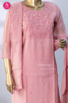 Elegant pastel pink kurta set with delicate embroidery Chanderi Blend-SWRM683
