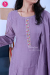 Elegant lavender kurta set with delicate embroidery - SWRM720