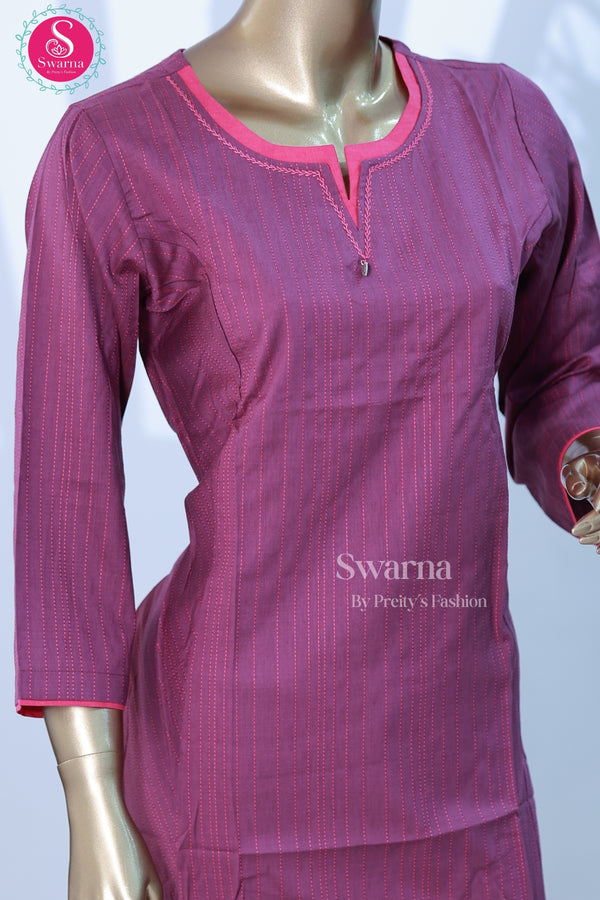 Straight-cut light lavender kurta-SWRM096