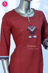 Elegant rust red cotton top-SWRM083