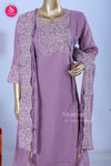 Lavender Bloom Chanderi Cotton Blend Suit Set-SWBL215