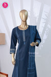 Deep indigo cotton kurta set - SWRM165