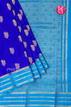 Pure Mysore Crepe Silk Saree -Royalblue And Deep Teal- PA01187